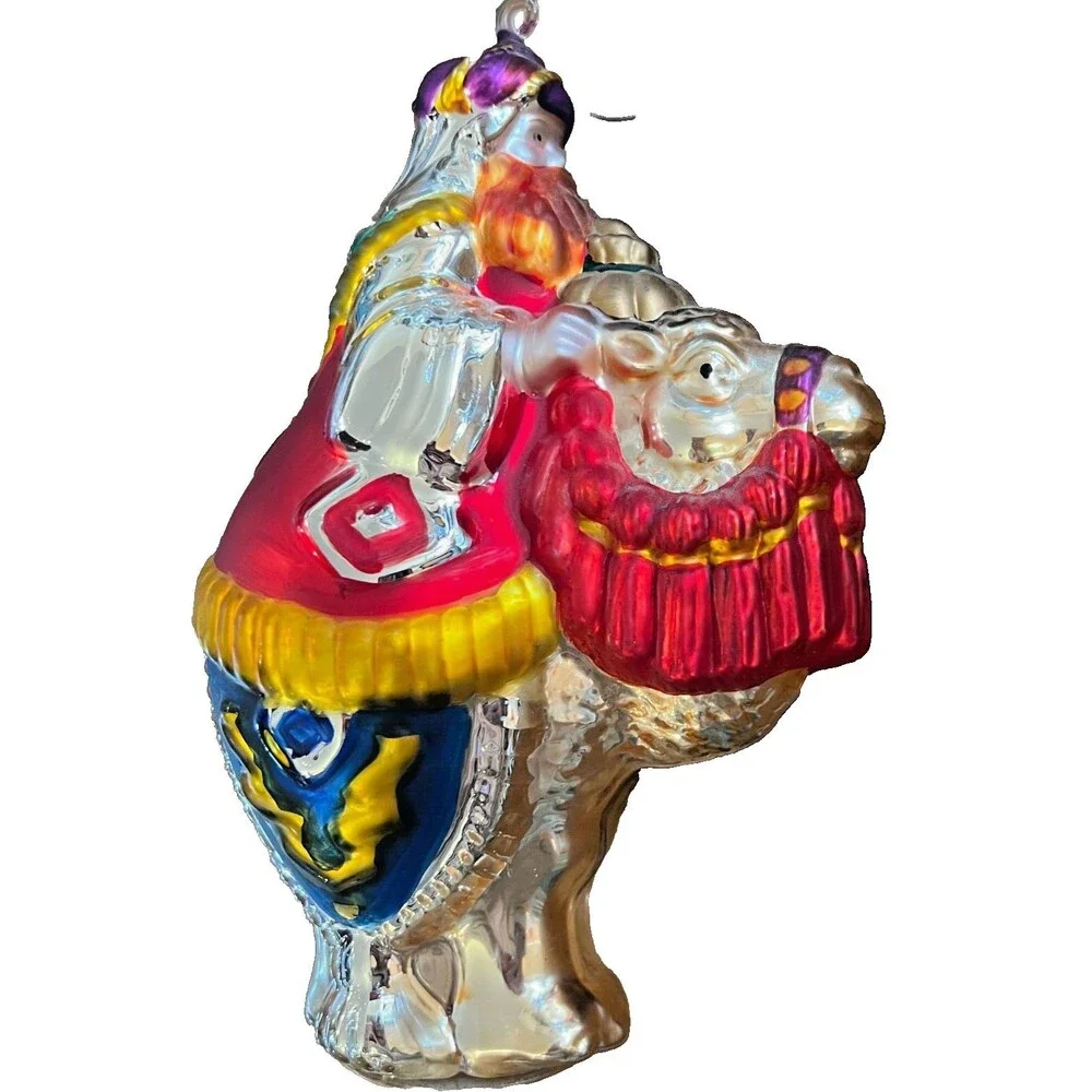 Vintage Dept 56 Large Mercury Glass 8 Inch christmas Ornament camel department